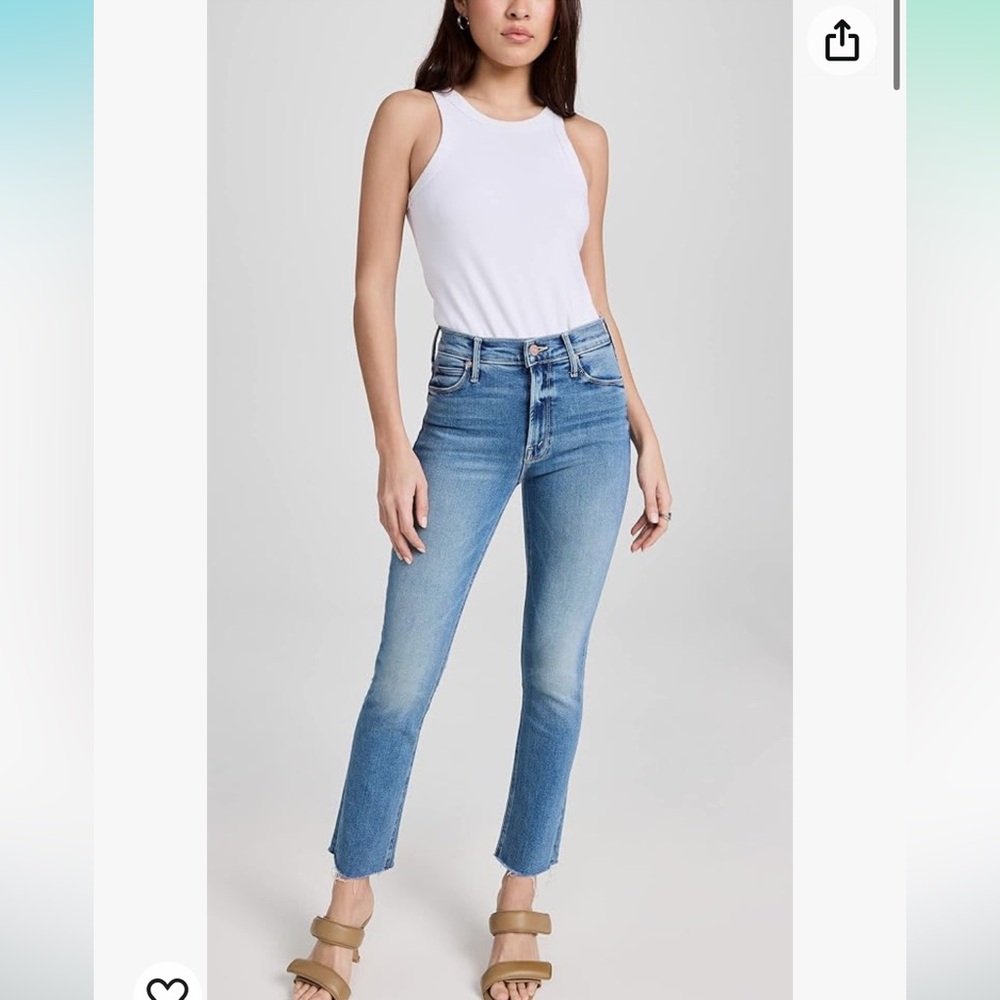 Mother The Dazzler mid-rise straight leg ankle fray Jean - Picture 10 of 16